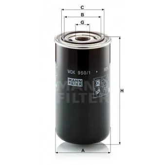 Filtre à carburant MANN-FILTER WDK 950/1