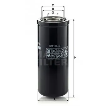 Filtre hydraulique, boîte automatique MANN-FILTER WH 1257/3