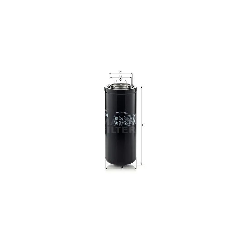 Filtre hydraulique, boîte automatique MANN-FILTER WH 1257/3