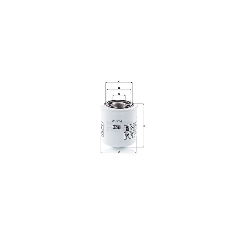 Filtre, système hydraulique de travail MANN-FILTER WH 9004