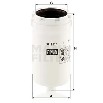 Filtre, système hydraulique de travail MANN-FILTER WH 9012