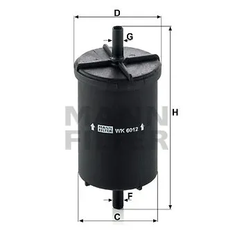 Filtre à carburant MANN-FILTER WK 6012