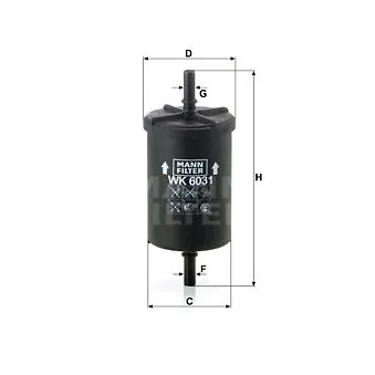 Filtre à carburant MANN-FILTER WK 6031