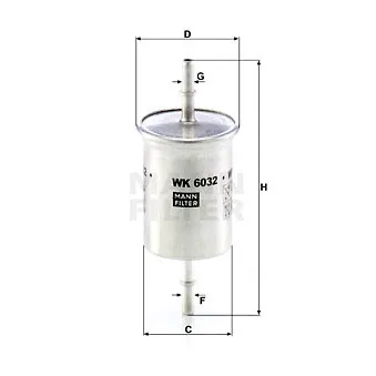 Filtre à carburant MANN-FILTER WK 6032