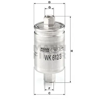 Filtre à carburant MANN-FILTER WK 612/3