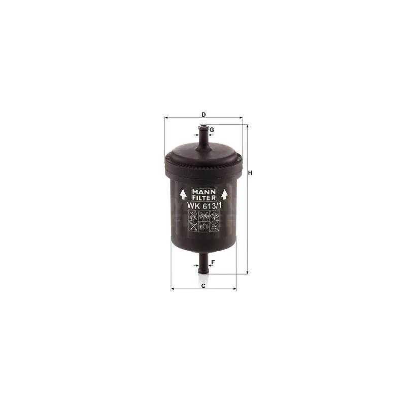 Filtre à carburant MANN-FILTER WK 613/1