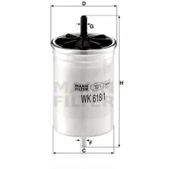 Filtre à carburant MANN-FILTER WK 618/1