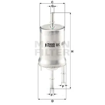 Filtre à carburant MANN-FILTER WK 69