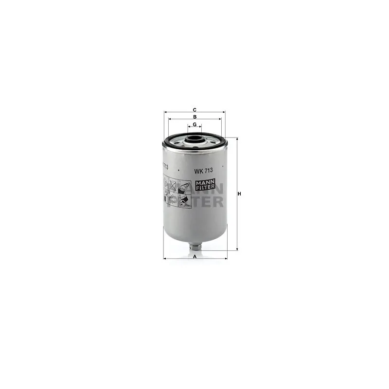 Filtre à carburant MANN-FILTER WK 713