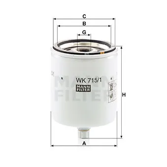 Filtre à carburant MANN-FILTER WK 715/1 x