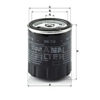 Filtre à carburant MANN-FILTER WK 716