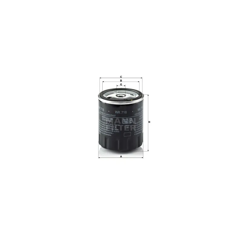 Filtre à carburant MANN-FILTER WK 716