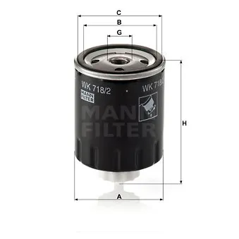 Filtre à carburant MANN-FILTER WK 718/2