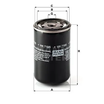 Filtre à carburant MANN-FILTER WK 719/6