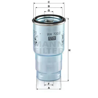 Filtre à carburant MANN-FILTER WK 720/2 x