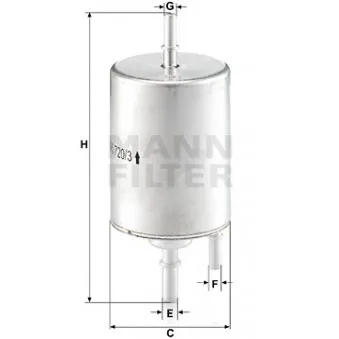 Filtre à carburant MANN-FILTER WK 720/3