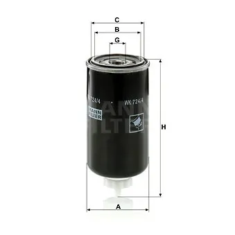 Filtre à carburant MANN-FILTER WK 724/4