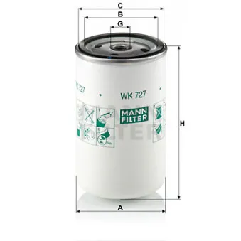 Filtre à carburant MANN-FILTER WK 727