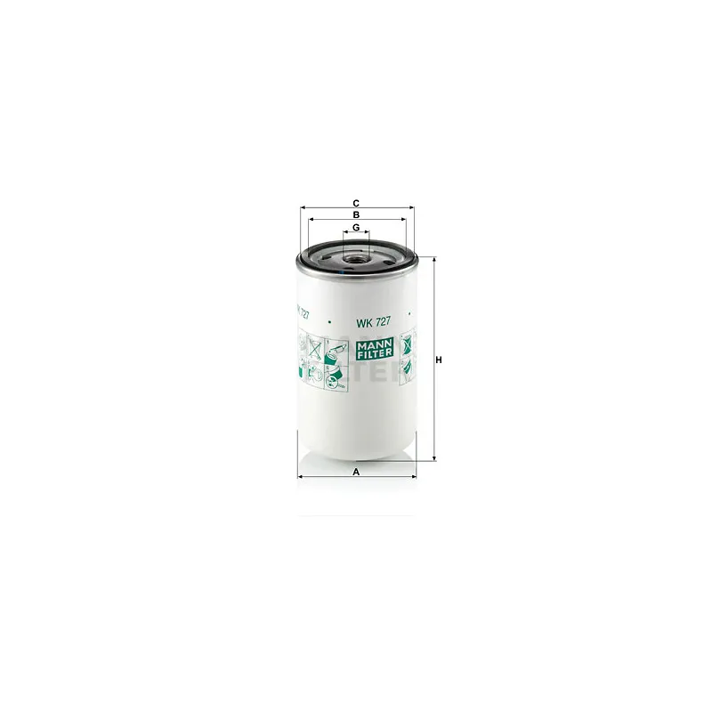 Filtre à carburant MANN-FILTER WK 727