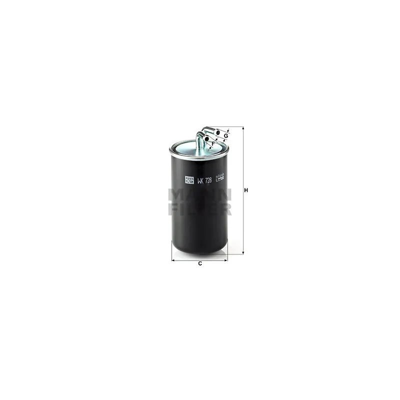 Filtre à carburant MANN-FILTER WK 728