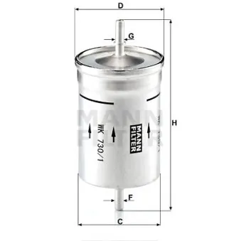 Filtre à carburant MANN-FILTER WK 730/1
