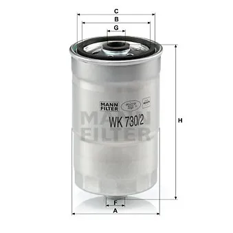 Filtre à carburant MANN-FILTER WK 730/2 x