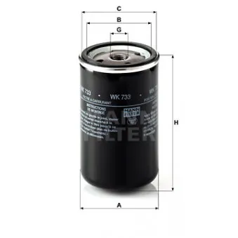 Filtre à carburant MANN-FILTER WK 733