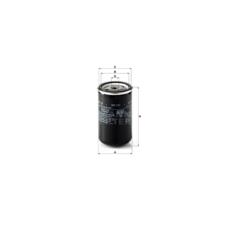 Filtre à carburant MANN-FILTER WK 733