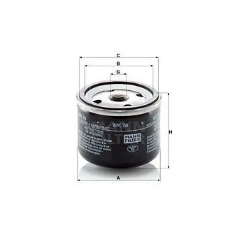 Filtre à carburant MANN-FILTER WK 78