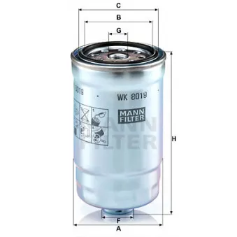 Filtre à carburant MANN-FILTER WK 8019