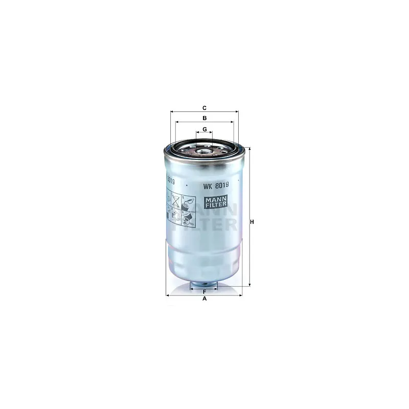 Filtre à carburant MANN-FILTER WK 8019