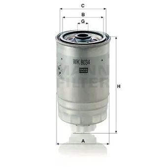 Filtre à carburant MANN-FILTER WK 8034