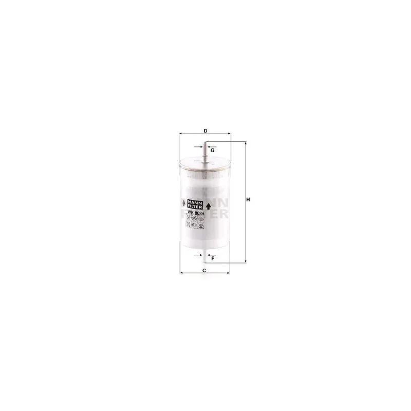 Filtre à carburant MANN-FILTER WK 8036