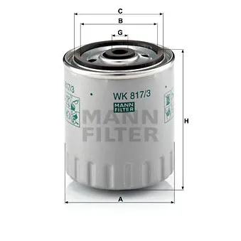 Filtre à carburant MANN-FILTER WK 817/3 x