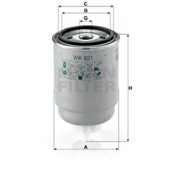 Filtre à carburant MANN-FILTER WK 821