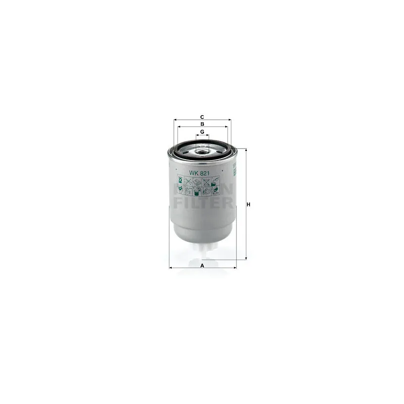Filtre à carburant MANN-FILTER WK 821