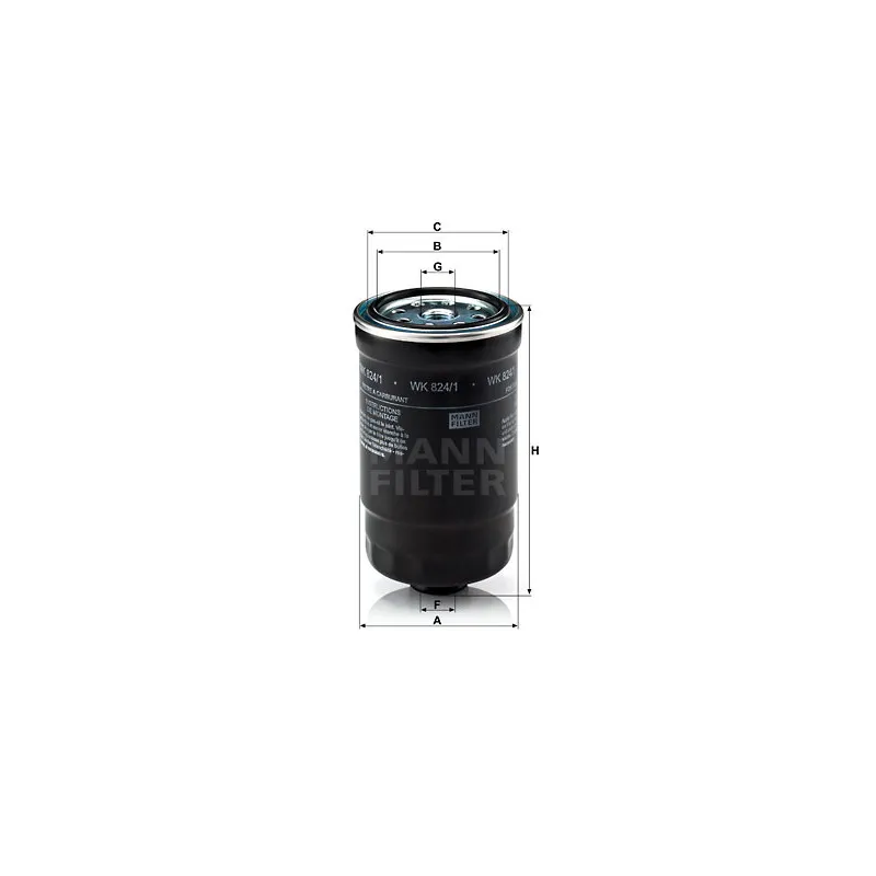Filtre à carburant MANN-FILTER WK 824/1