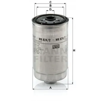 Filtre à carburant MANN-FILTER WK 824/2