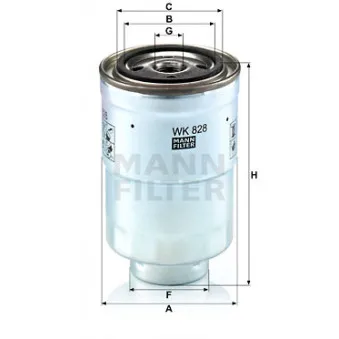 Filtre à carburant MANN-FILTER WK 828 x