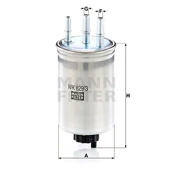 Filtre à carburant MANN-FILTER WK 829/3