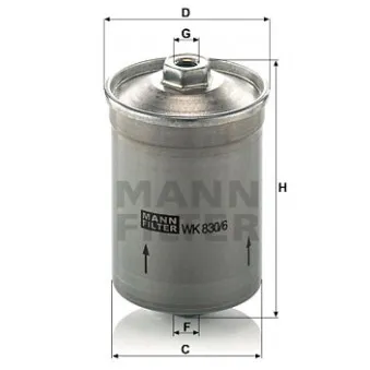 Filtre à carburant MANN-FILTER WK 830/6