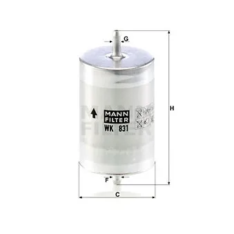Filtre à carburant MANN-FILTER WK 831