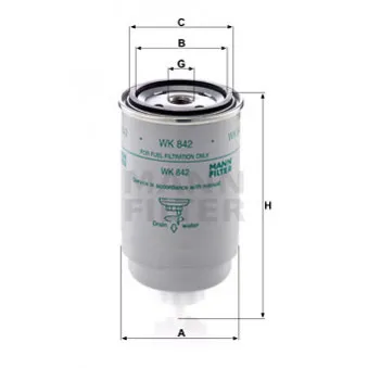 Filtre à carburant MANN-FILTER WK 842