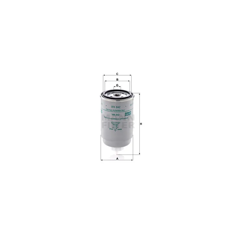 Filtre à carburant MANN-FILTER WK 842