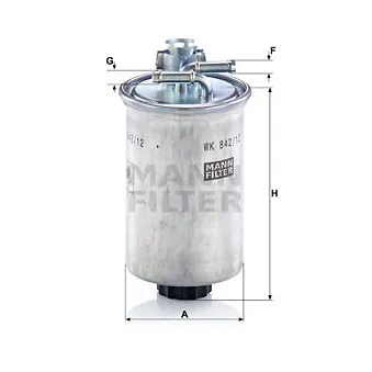 Filtre à carburant MANN-FILTER WK 842/12 x