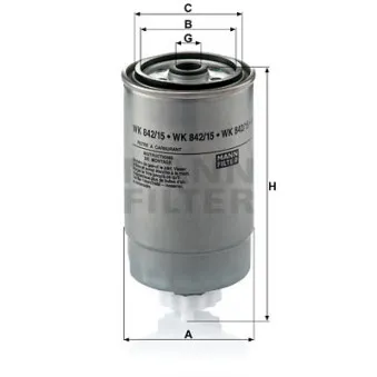Filtre à carburant MANN-FILTER WK 842/15