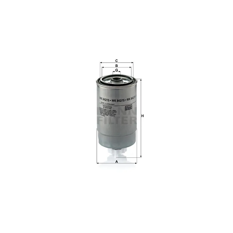 Filtre à carburant MANN-FILTER WK 842/15