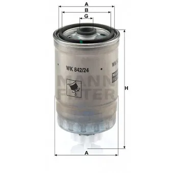 Filtre à carburant MANN-FILTER WK 842/24