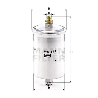 Filtre à carburant MANN-FILTER WK 845