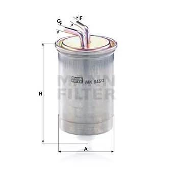 Filtre à carburant MANN-FILTER WK 845/3